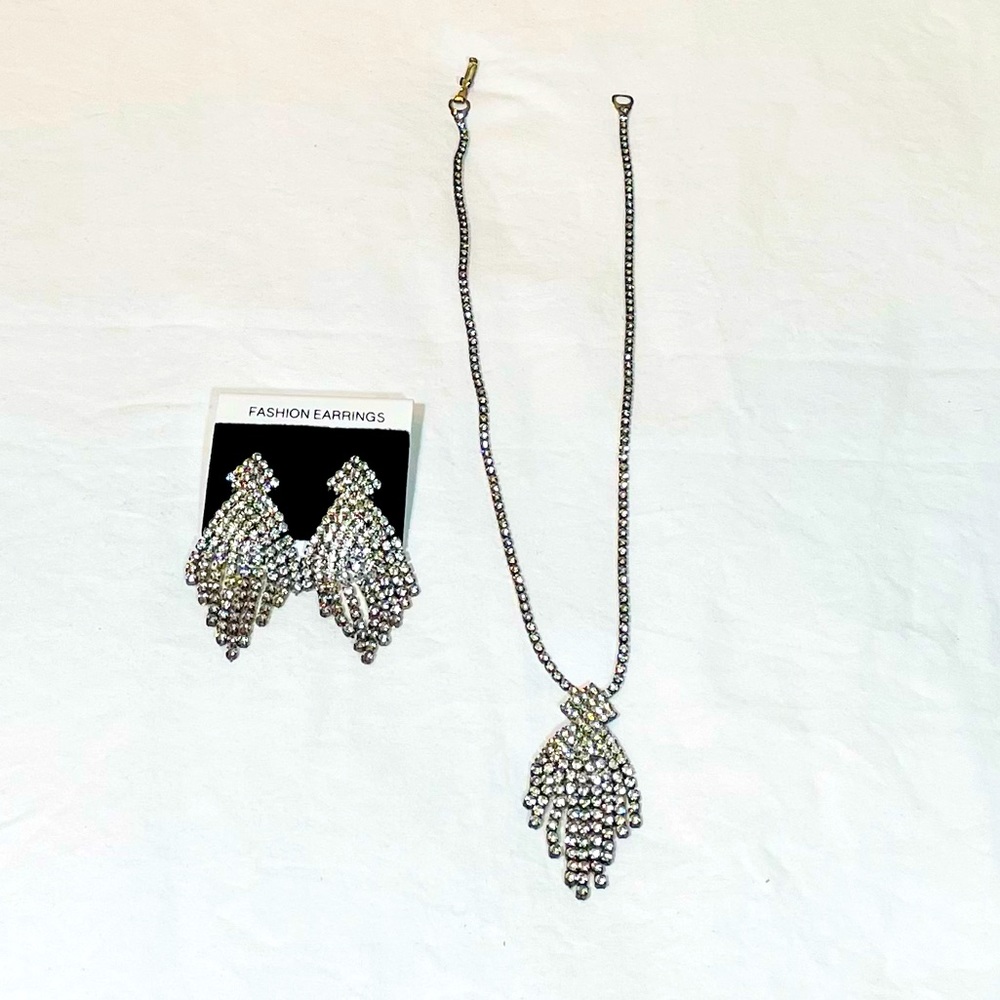 Rhinestone Earrings & Necklace